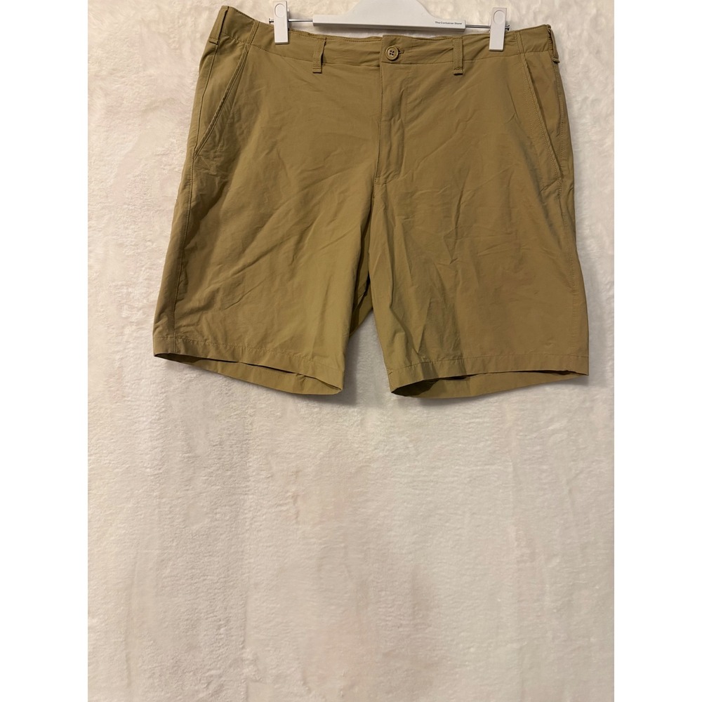 Mens‎ Gap Body Khaki Performance Tech Shorts Tan Quick Dry Hiking Golf Size 38
